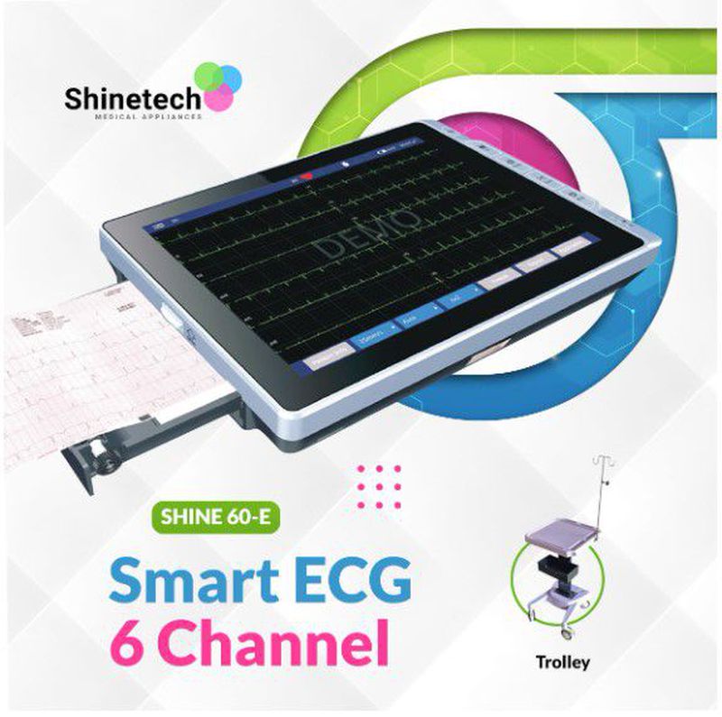 SHINETECH ELECTROCARDIOGRAPH 6 CHANNEL WITH TROLLEY