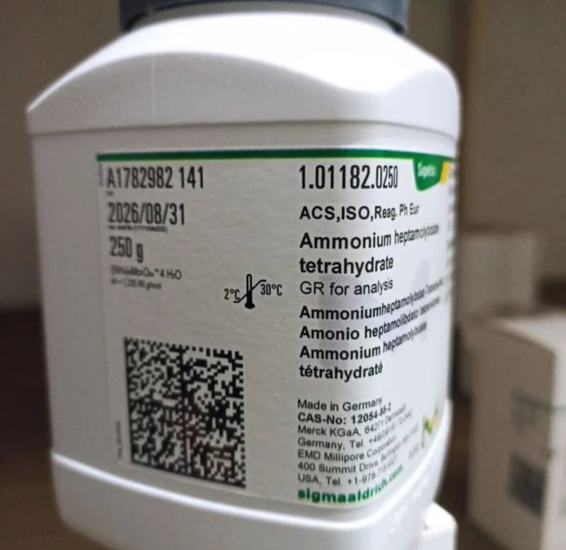 Ammonium Heptamolybdate Tetrahydrate Emsure Packing 250 Gram