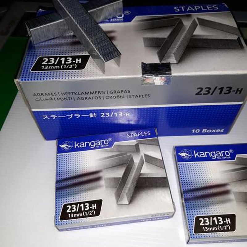 Kangaro 23/13-H Staples - 13mm Length, Pack Of 1000, For Standard Staplers