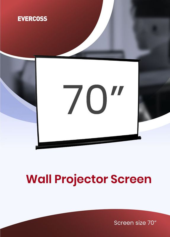 EVERCOSS WALL PROJECTOR SCREEN 70