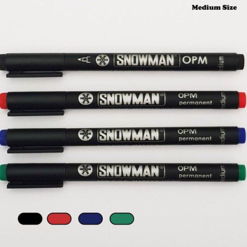 Spidol Snowman OPF OPM Permanent Marker Fine Tip Medium - Biru