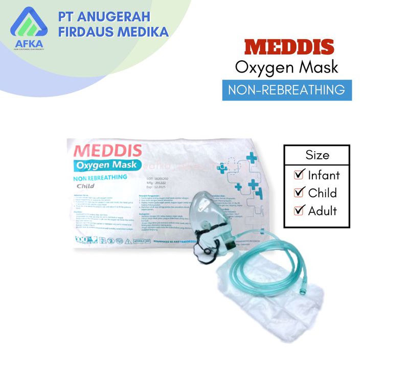 Meddis Oxygen Mask Non Rebreathing - Adult