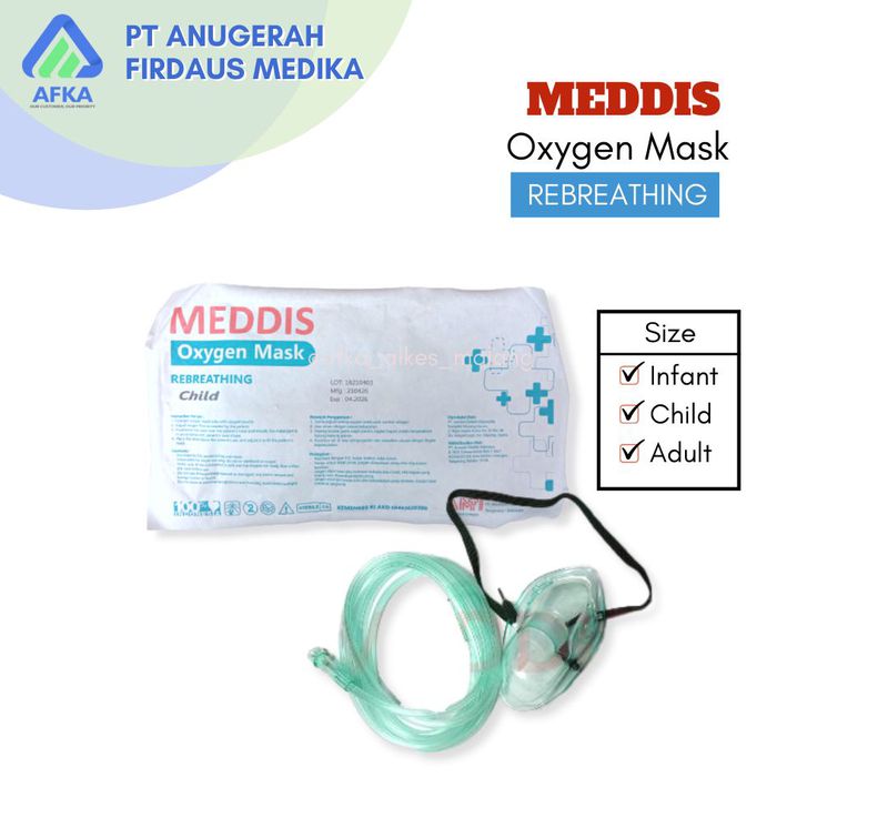 Meddis Oxygen Mask Rebreathing - Adult