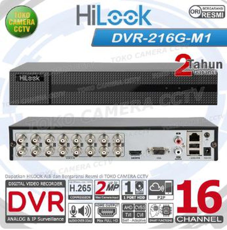 DVR RECORDER CCTV HILOOK 16 CHANNEL CCTV HILOOK 16CH 2MP