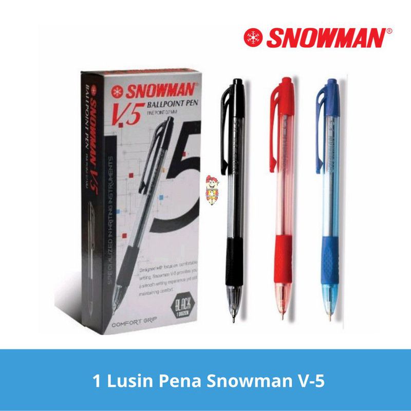 Pulpen / Ballpoint / Pen Snowman V5 ( 1 Lusin)