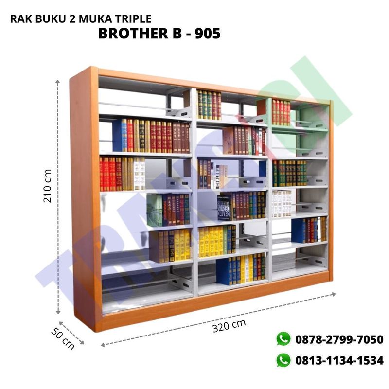 Rak Buku 2 Muka Triple B-905