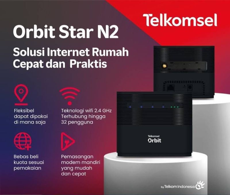 MODEM TELKOMSEL ORBIT STAR N2 HKM0128A + 150GB