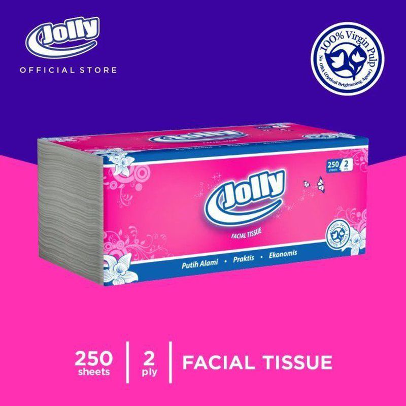 JOLLY TISSUE FACIAL SOFT PACK 250 SHEETS 2 PLY - 1 Bal ( 48 Pack )