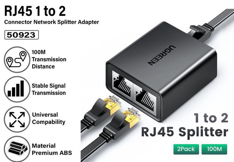 UGREEN LAN Cable Splitter Cat.6 (1 in & 2 out)