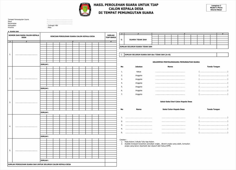 Cetak Formulir C Plano