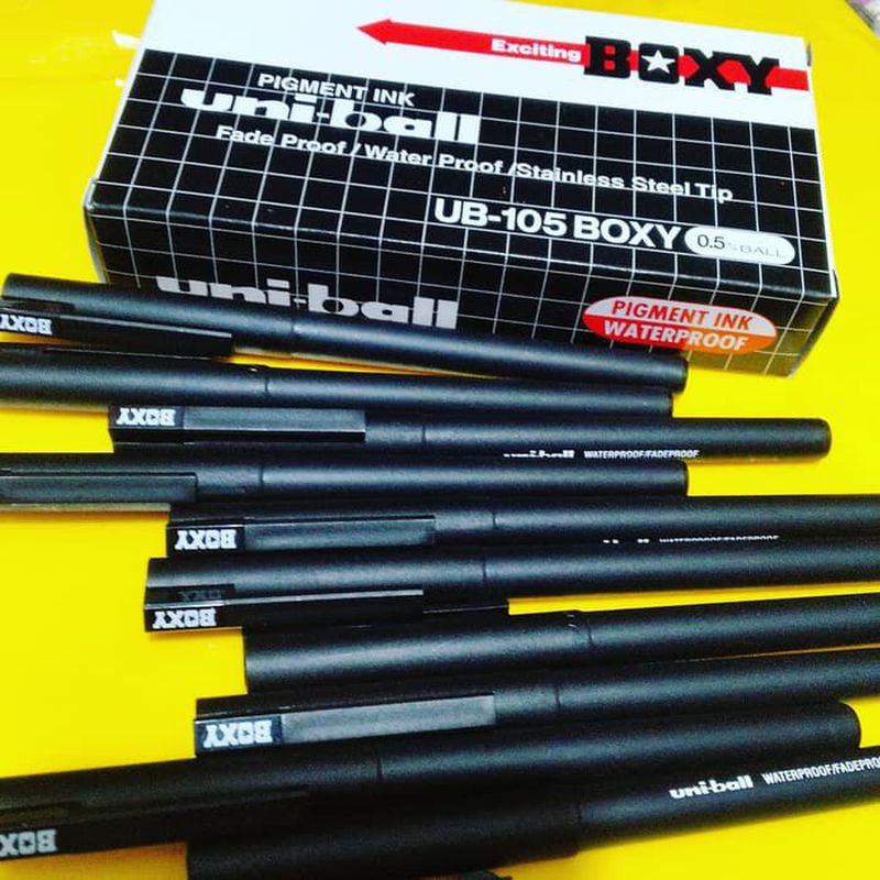 Pulpen Boxy Uniball UB-105 - Hitam