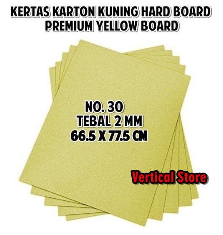 Kertas Karton Kuning Bot No. 30 / Yellow Board 2mm Ukuran Plano Besar
