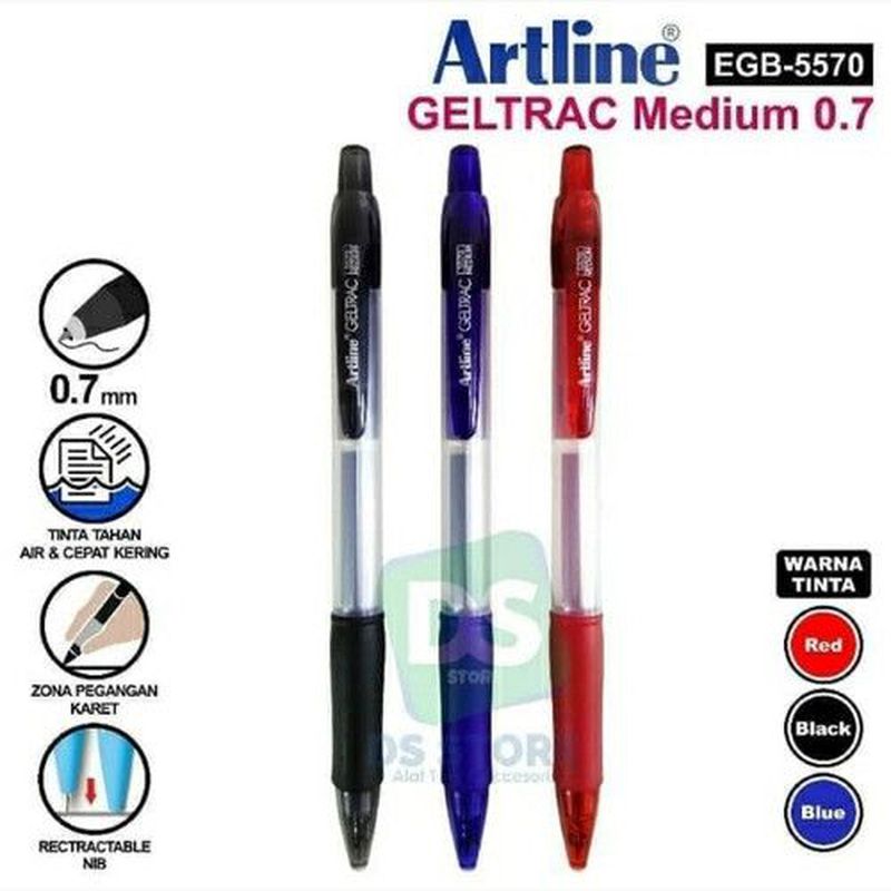 Ballpoint Artline Geltrac EBG-5570 Biru Isi 12 BJ