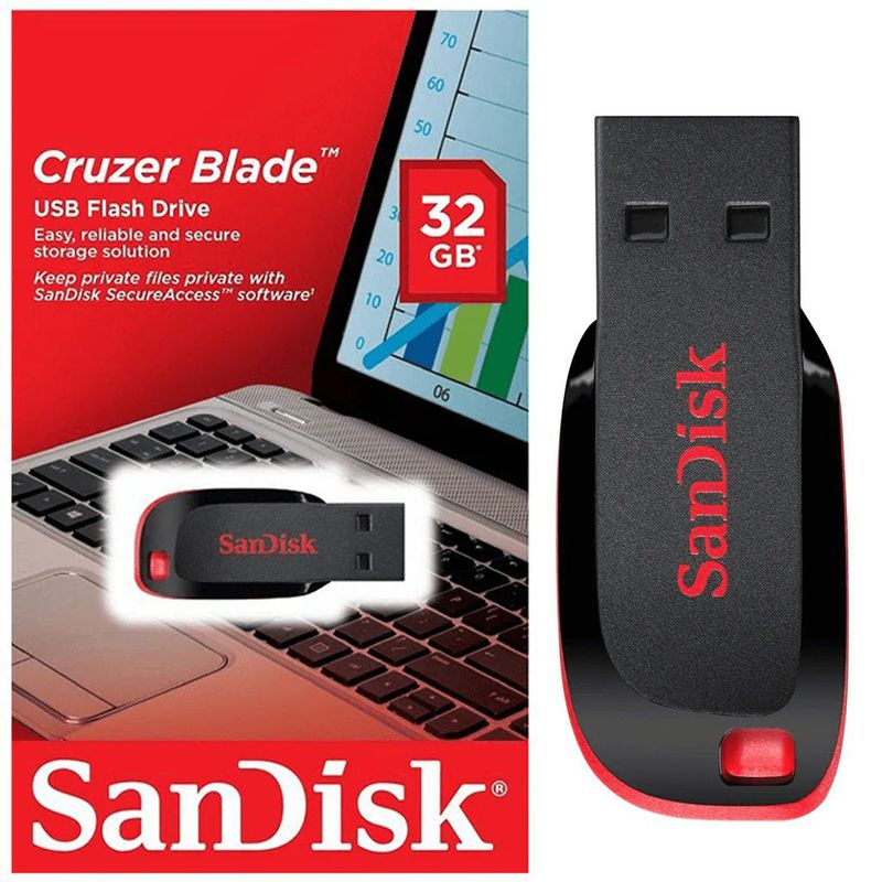 SANDISK CRUZER BLADE USB FLASH DRIVE 32GB