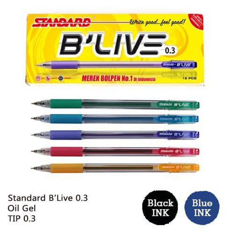 Ballpoint Standard B'Live 0,3 - Hitam