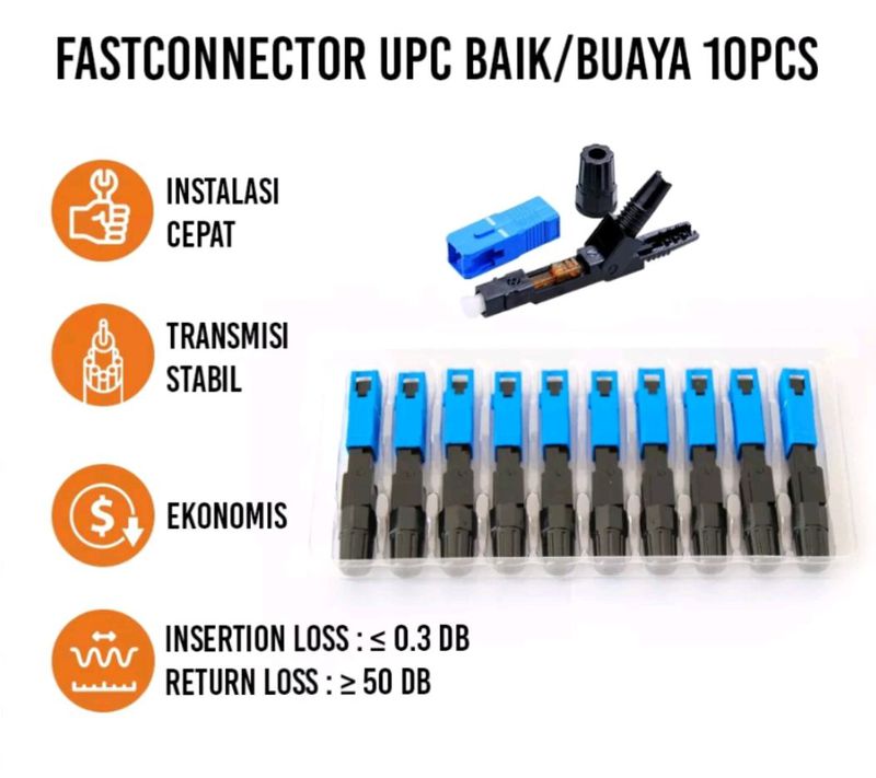 Fast Connector Buka UPC isi 10pcs SC UPC Fiber Optik FTTH
