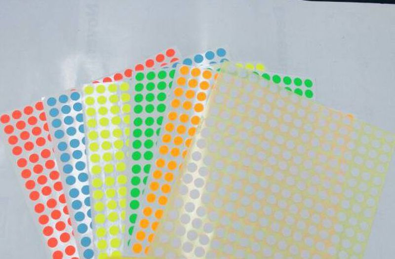 Stiker dot 8 mm - Kuning