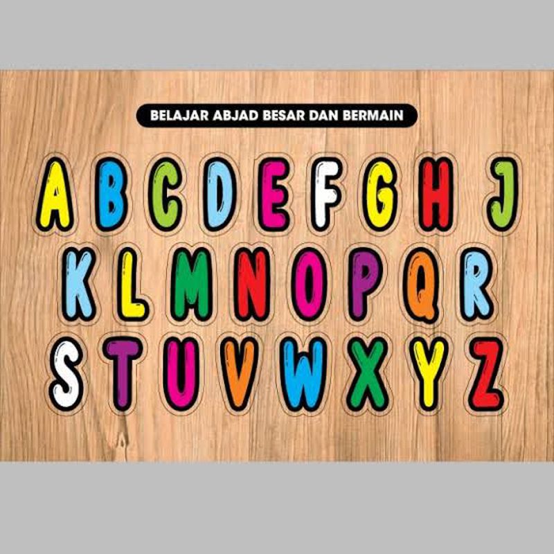  Wooden Puzzle huruf Motiv 