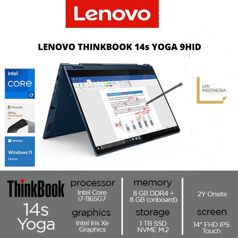 Lenovo ThinkBook 14s Yoga I7-1165G7 16Go RAM 1To SSD Tactile Win11 Pro - Occasion