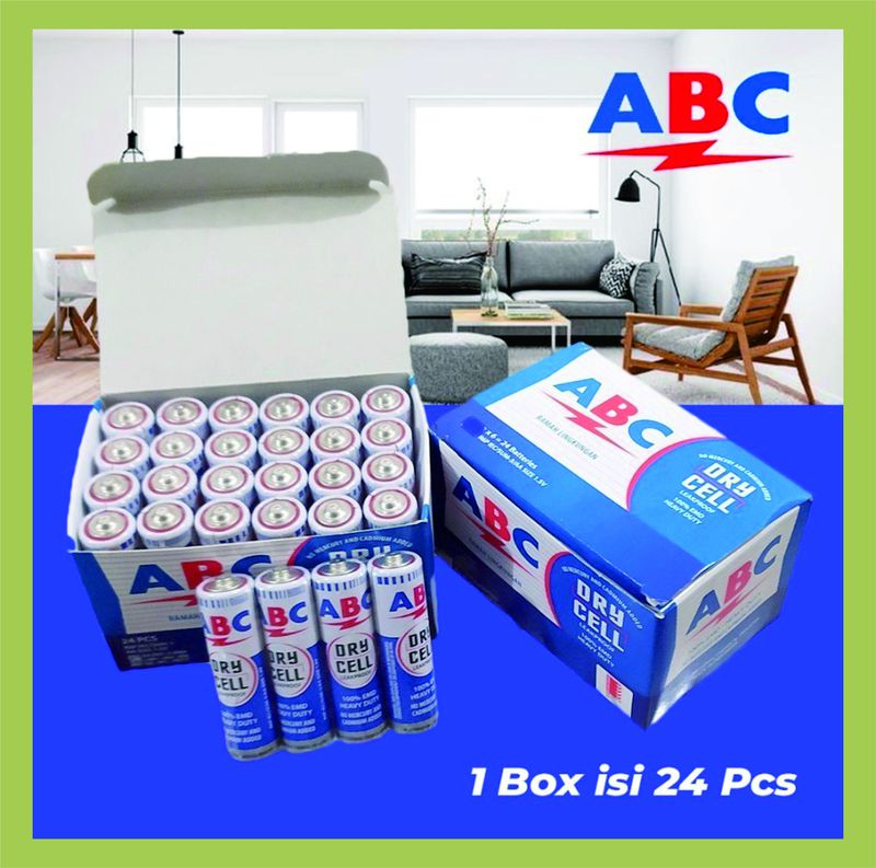 Baterai AA ABC Dry Cell biru R6 1 Pak isi 24 Pcs