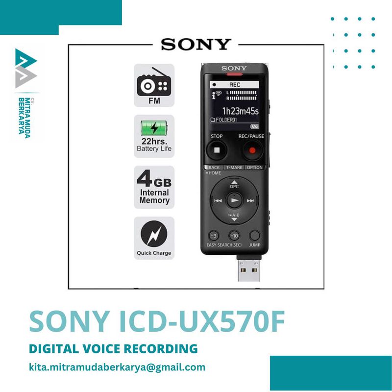 Digital Voice Recorder Sony ICD UX570F