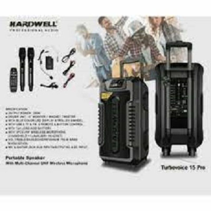 Speaker Aktif Portable 15 Inch Hardwell Turbovoice 15 Pro