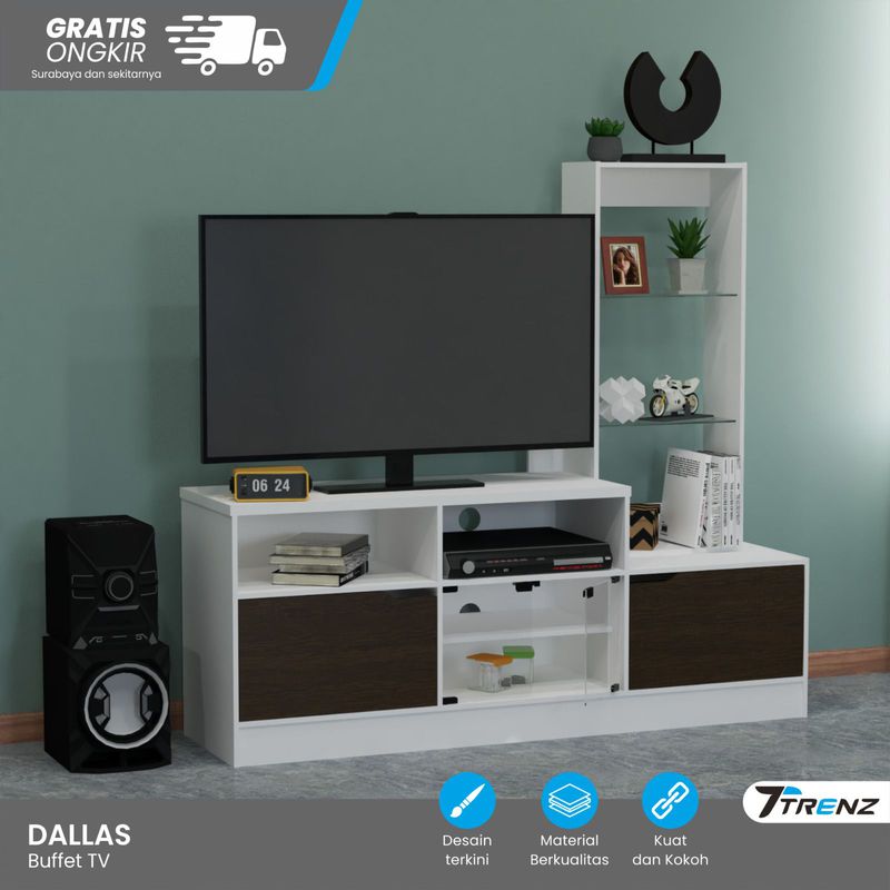 Trenz Furniture Rak TV Buffet TV Minimalis Makens DALLAS Putih