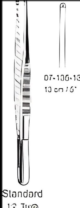 STANDARD TISSUE FORCEPS 1:2 TEETH STR 13CM