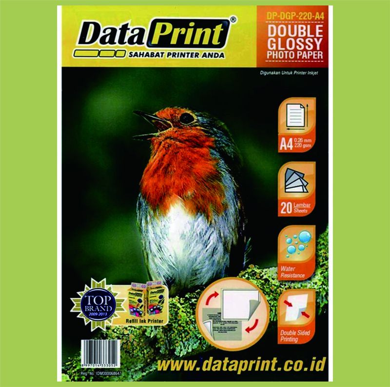 Kertas Foto Data Print Double Glossy A4 220 gsm