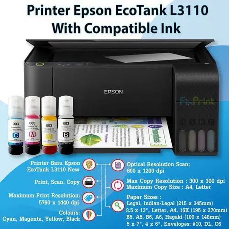 Printer Epson L3110 All in One Print Scan Copy Ink Tank L 3110 - L3210 ...