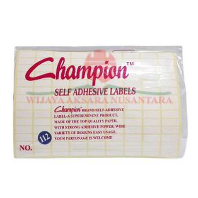Kertas label champion 112