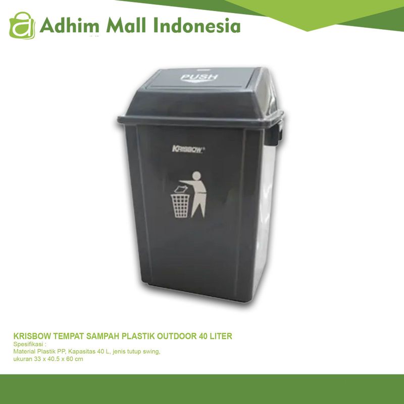 Krisbow Tempat Sampah Plastik Outdoor 40 Liter 0138