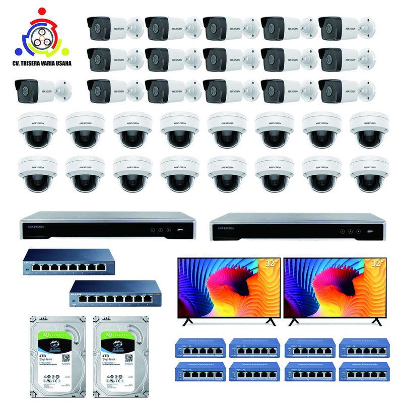 CCTV IP Camera Merk HIKVISION 32 Channel/Kamera