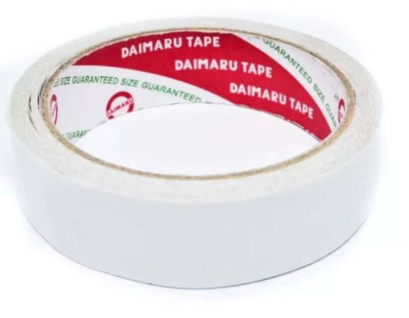 DOUBLE TAPE PUTIH SEDANG 24 Mm / Double Tape Bolak Balik 1 Inch