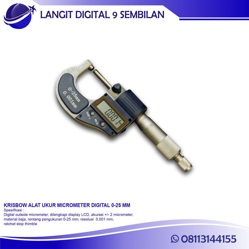 KRISBOW ALAT UKUR MICROMETER DIGITAL 025 MM