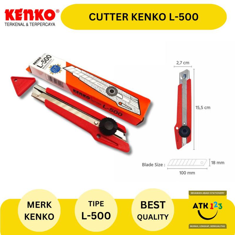Cutter / Pemotong Kertas / Pisau Cutter Merk Kenko L-500