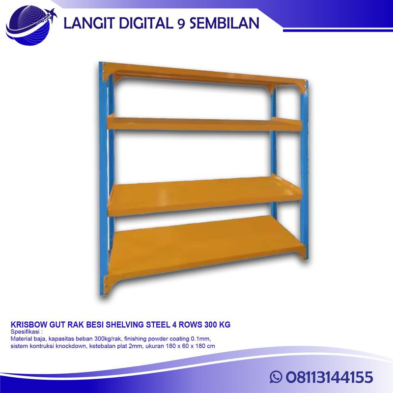KRISBOW GUT RAK BESI SHELVING STELL 4 ROWS 300 KG
