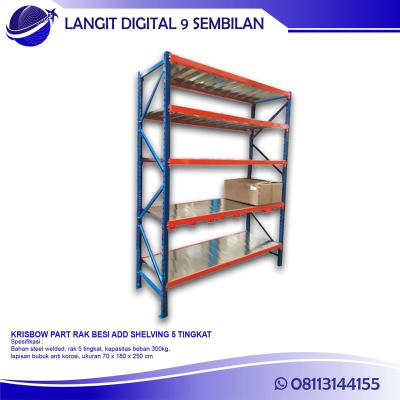 KRISBOW SHELVING STEEL RAK BESI 6 ROWS INDUSTRIAL