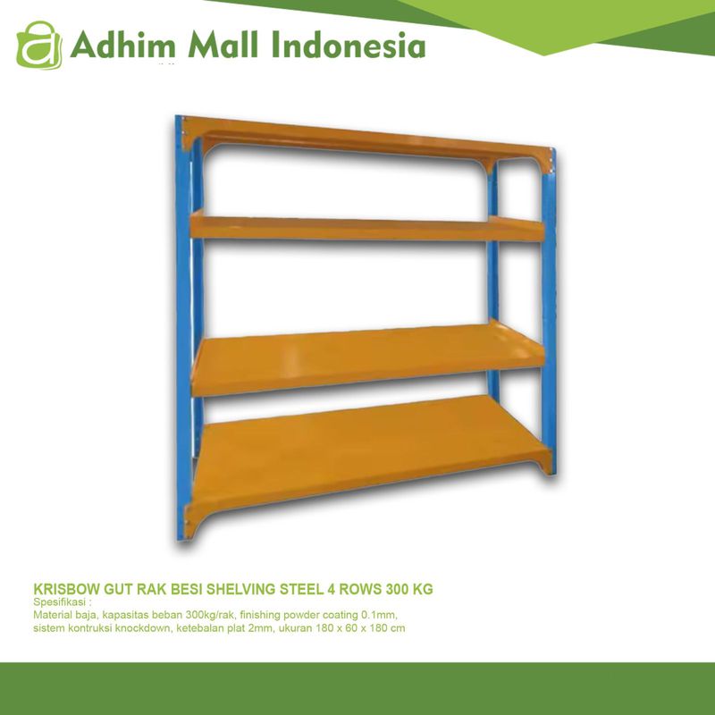 KRISBOW GUT RAK BESI SHELVING STELL 4 ROWS 300 KG