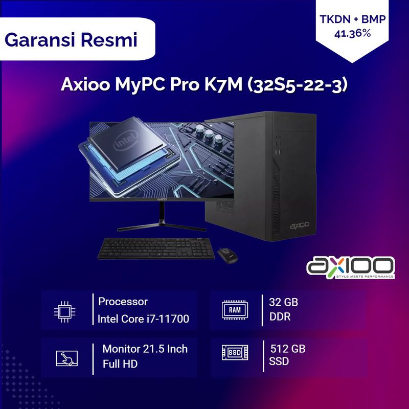 PC Desktop Axioo MyPC Pro K7M (32S5-22-3) i7-11700 32GB 512GB