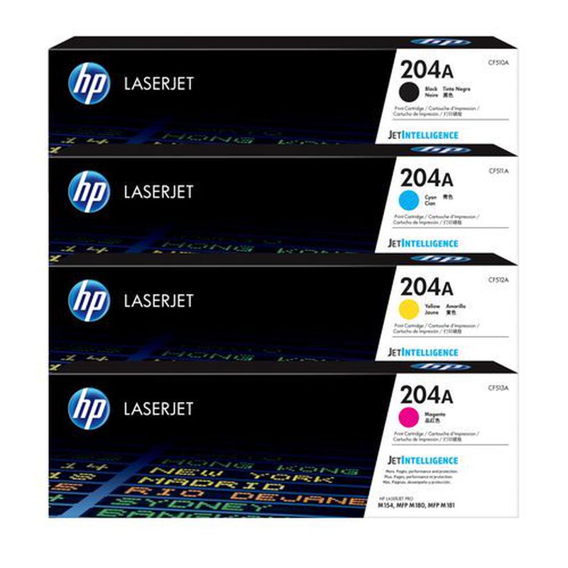 HP 204A Black & Colour (C,M,Y) Original LaserJet Toner Cartridge - Merah