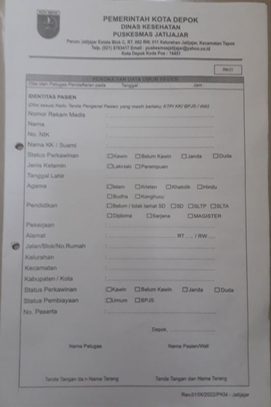 Form Identifikasi Pasien