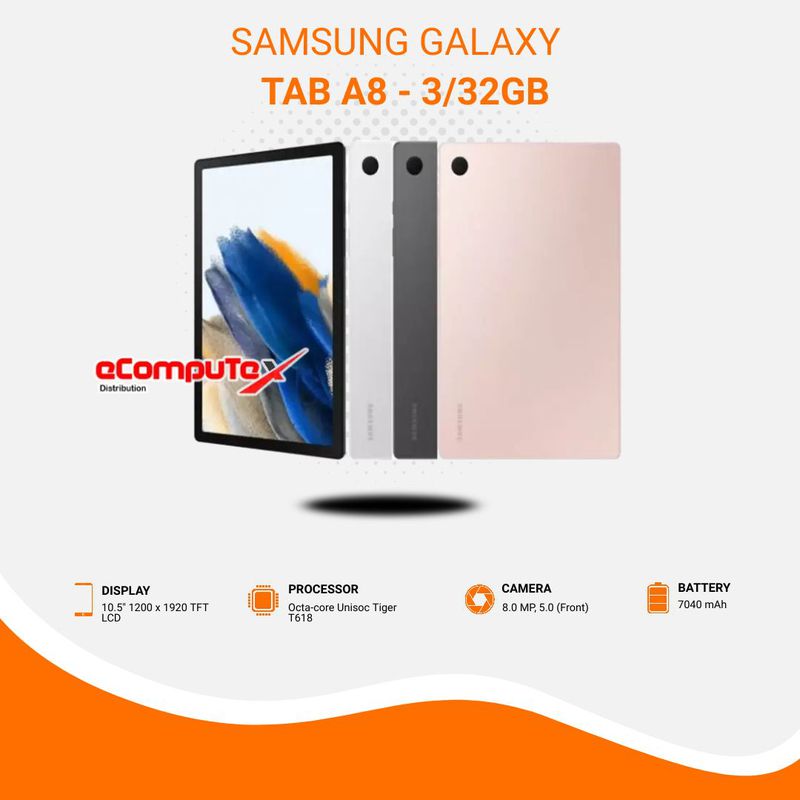 Tablet Samsung Galaxy Tab A8 3/32GB - TKDN RESMI