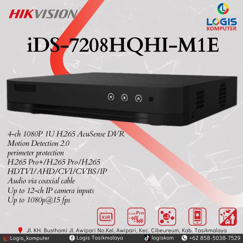 DVR HIkvision iDS-7208HQHI-M1/E 4-ch 1080P 1U H.265 AcuSense Termurah