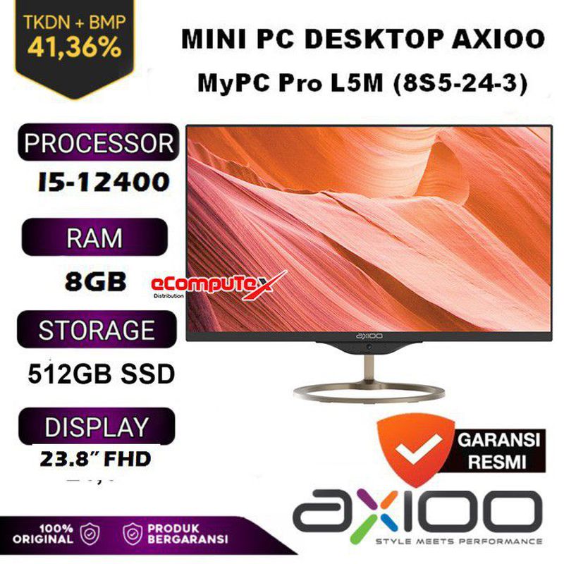 Mini PC Axioo MyPC Pro L5M (8S5-24-3) i5-12400 8GB 512GB SSD TKDN