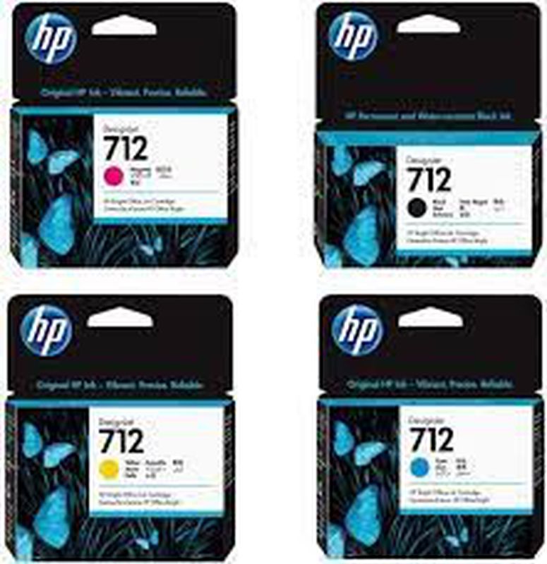 Hewlett-Packard Cartridge Printer InkJet 712 29ml Original Baru - BK,C,M,Y