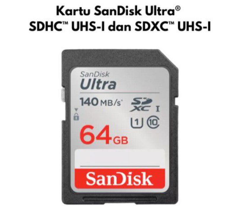 SD Card 64GB 64 GB SanDisk Ultra SDHC SDXC UHSI Class 10 CL10 140Mbps