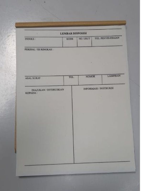 Lembar Disposisi NCR Rangkap 2