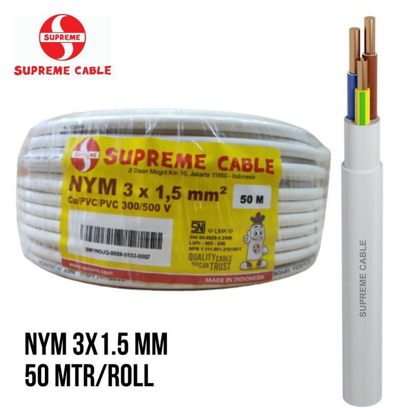 Kabel NYM 3x1,5 m Supreme (1 Roll = 50 Meter)