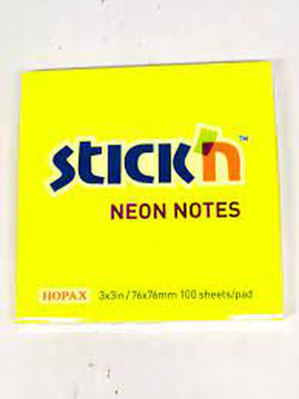 STICKY NOTE 3X3 IN (76X76MM) ISI 100'S